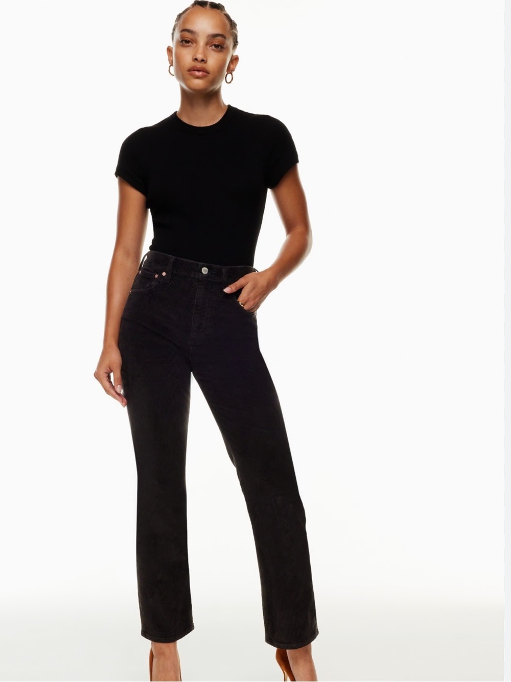 Denim forum the arlo high rise straight 28L black pants size 31